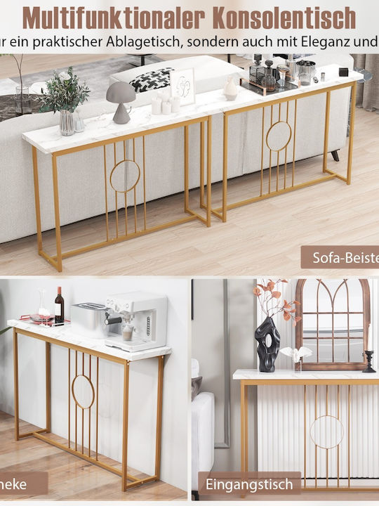 Console Table Wood & Metal Gold L120xW30xH80.5cm