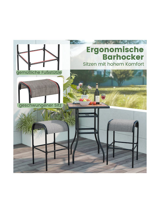 Scaun Bar Metalic Pentru Exterior Maro 47x47x76cm