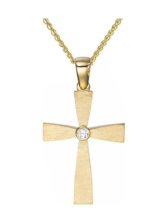 Papoulidis Jewellery Women's Gold Cross 14K Double Sided