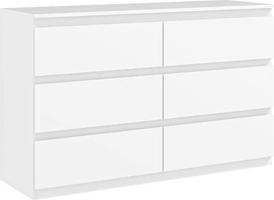 Συρταριέρα Κρεβατοκάμαρας mit 6 Schubladen White 120x39x75cm