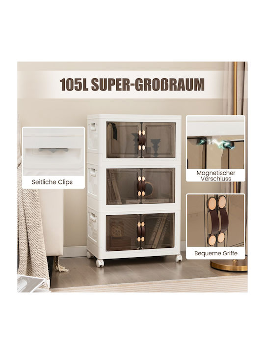 Cabinet Storage Made of Metal & Fabric L49.5xW31.5xH86cm