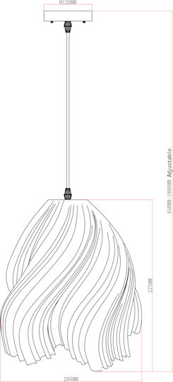 Agora Lighting Регулируема Висящо Осветително Тяло Waterfall Камбанка 29x29.5x170см.