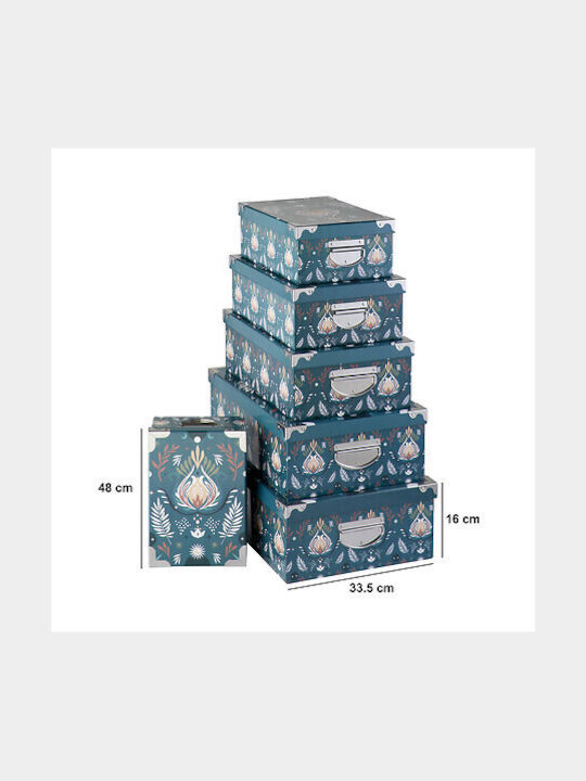 5Five Paper Storage Box with Lid 48x33.5x16cm 6pcs