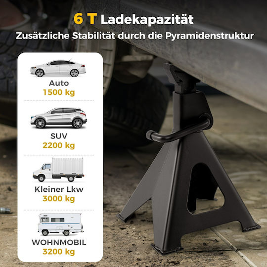 Costway Set Car Support Stands with Maximum Pressure Up to 6 Tons