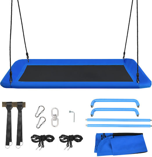 Costway Metal Hanging Swing Nest 100x100x100cm Blue