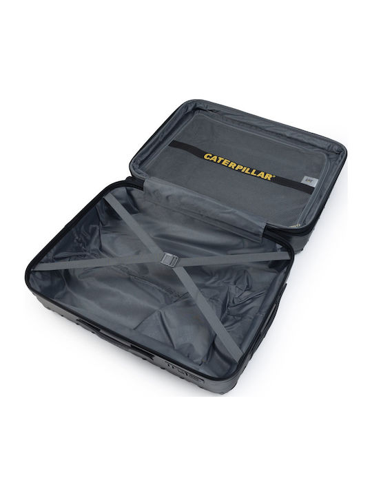 CAT Industrial Plate Cabin Hard Black Suitcase with 4 Wheels Height 50cm