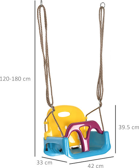 Outsunny Outsunny Plastic Kids Swing with Seat Belt 180x180x180cm for 9+ Years Blue