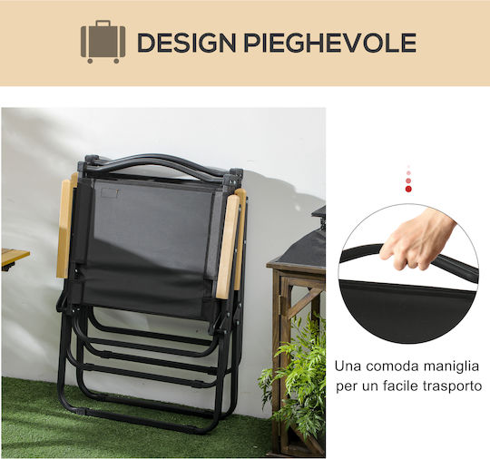 Outsunny Chair Beach Black