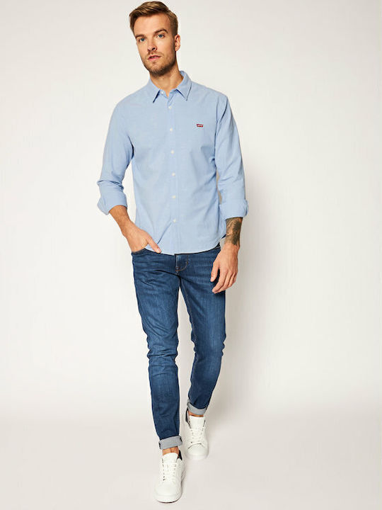 Battery Long-sleeved Cotton Shirt Sky Blue