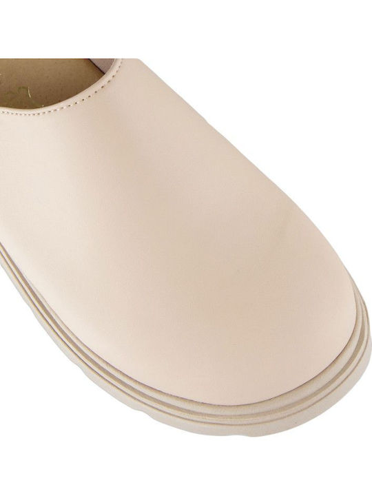 Piele Mule cu Toc în Culoare Roz