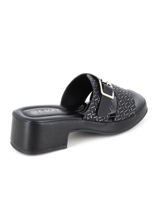 Mules mit Niedrig Absatz in Schwarz Farbe