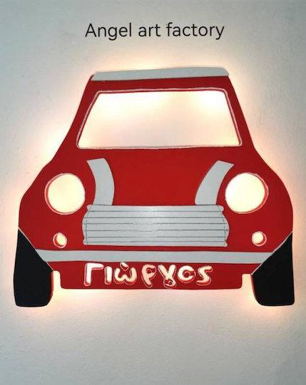 Children's Wooden Wall Light "mini Cooper" Name
