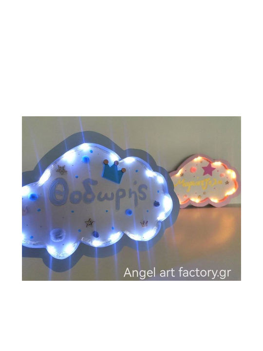 Children's Wooden Wall Light Cloud Name