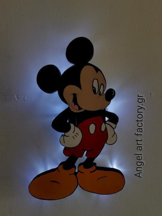 Ξύλινο Παιδικό Φωτιστικό Τοίχου“mickey"
