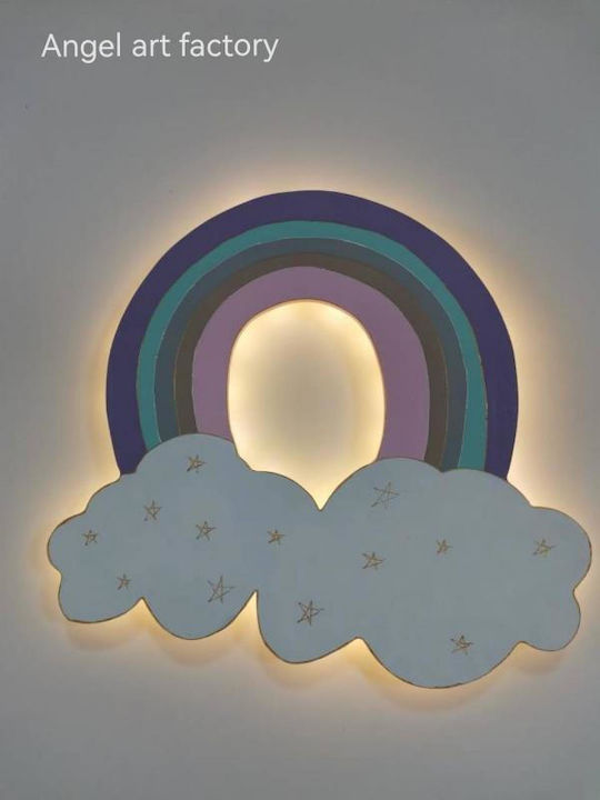 Kinder-Wandlampe aus Holz "Regenbogen"