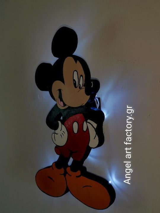 Ξύλινο Παιδικό Φωτιστικό Τοίχου“mickey"
