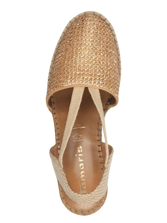 Women's Fabric Platform Espadrilles Gold