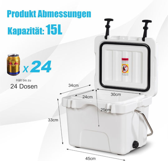 Costway Tragbare Kühlschränke 15Es Weiß OP70036WH