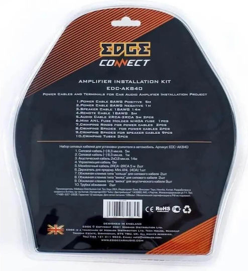 Edge Verstärker-Verkabelungsset Edc-ak840 8 AWG