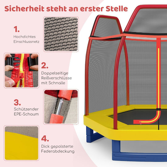 Costway Trampolină pentru copii Diametru 223cm cu Net