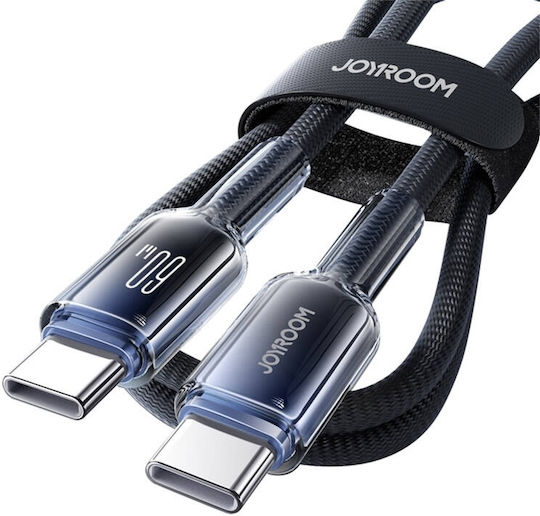 Joyroom Series Braided USB 2.0 Cable USB-C male - USB-C 60W PD Μαύρο 1m