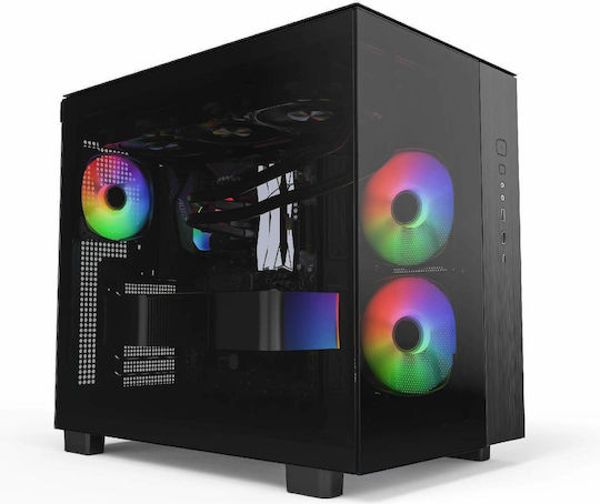 Montech King 65 Pro Gaming Midi Tower Κουτί Υπολογιστή με Πλαϊνό Παράθυρο και RGB Φωτισμό Μαύρο