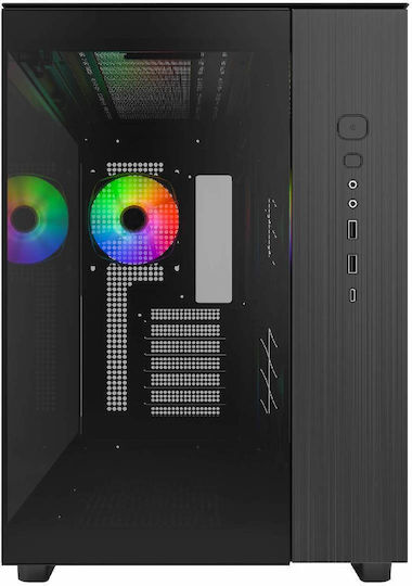 Montech King 65 Pro Gaming Midi Tower Κουτί Υπολογιστή με Πλαϊνό Παράθυρο και RGB Φωτισμό Μαύρο
