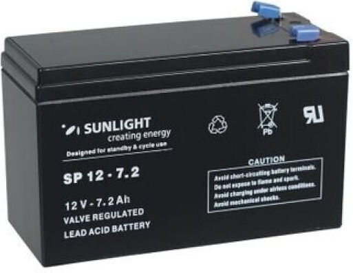 SunLight SPA 12-7.2 (F2) Батерия UPS с Капацитет 7.2Ах и Напрежение 12V 1бр