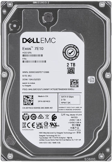 Dell 2TB HDD Hard Drive 3.5" SATA III 7200rpm for Server 000000000000602599
