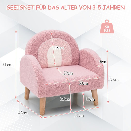 Kids Armchair Pink 51x42x51cm