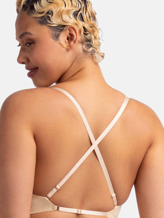Μπεζ Strapless Σουτιέν χωρίς Μπανέλες