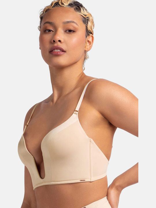 Μπεζ Strapless Σουτιέν χωρίς Μπανέλες