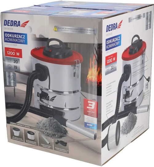 Dedra Прахосмукачка За Течности / Твърди 1200W с Неръждаема Стомана Контейнер 20лт