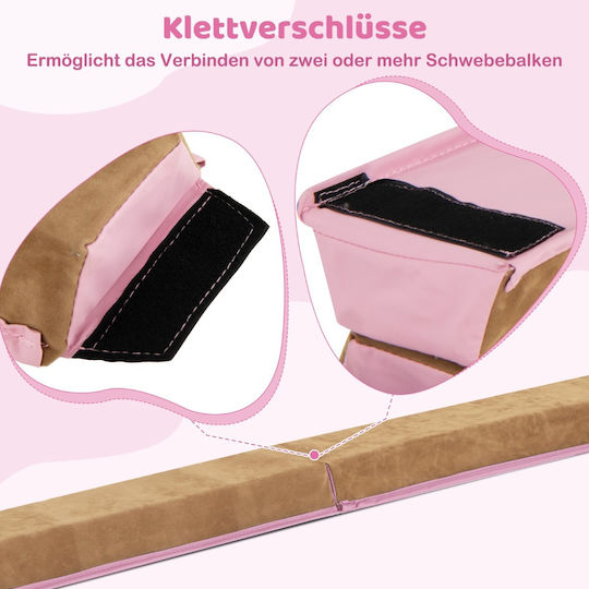 Costway Folding Balance Beam 240 cm Kids Safe Durable Suede Cover Fh10069pi