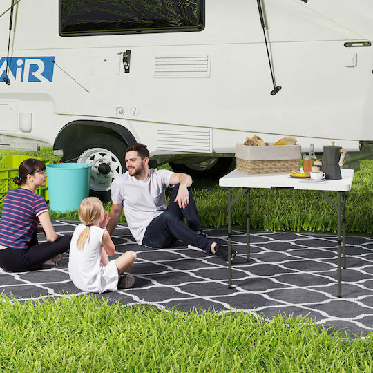 Outsunny Τραπέζι Μεταλλικό για Camping Πτυσσόμενο 86x86x74cm Λευκό