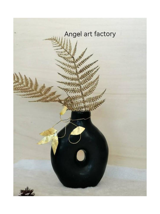 Schwarze Vase für Blumenarrangements
