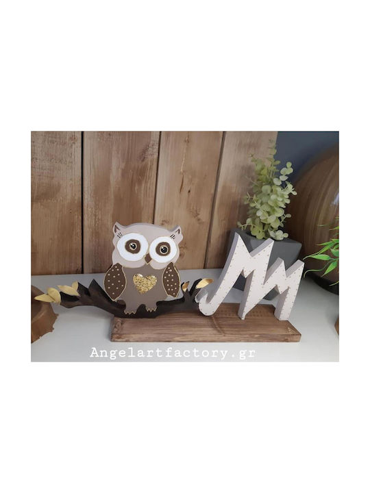 Decorative Owl made of Wood 40x17cm 1pcs