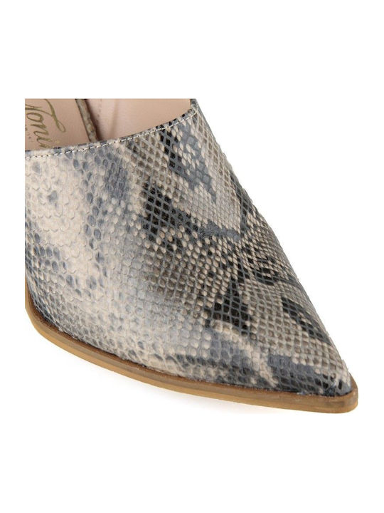 Mules mit Hoch Absatz in Gray Farbe