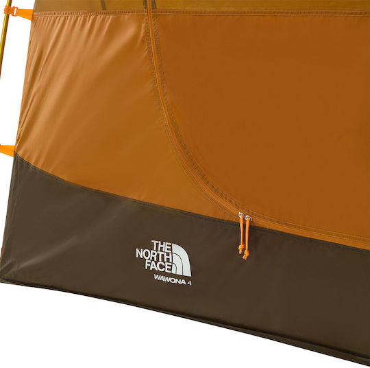 The North Face Summer Camping Tent Orange with Double Cloth for 4 People 191x107x107cm