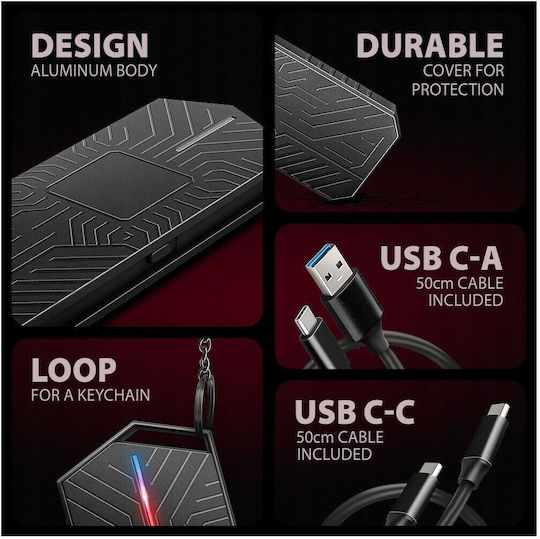 Axagon Θήκη για Σκληρό Δίσκο M.2 SATA III NVME με σύνδεση SATA USB 3.2 Type-C
