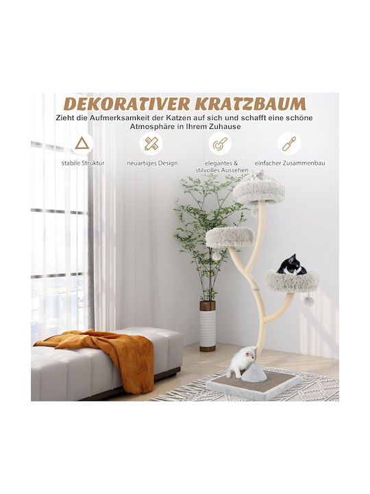 Costway Stâlp pentru zgâriat pisici Copaci pentru pisici Gri 59x59x178cm