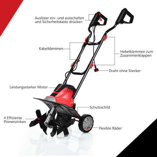 Costway GT3586DE Ηλεκτρικό Σκαπτικό 1200W
