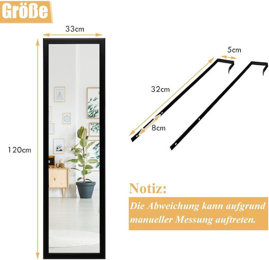 Costway Oglindă de Baie din MDF Bej