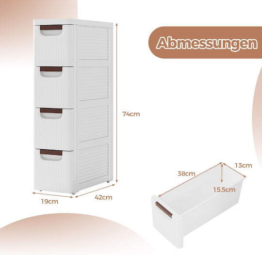 Costway Boden Badezimmerregal Weiß