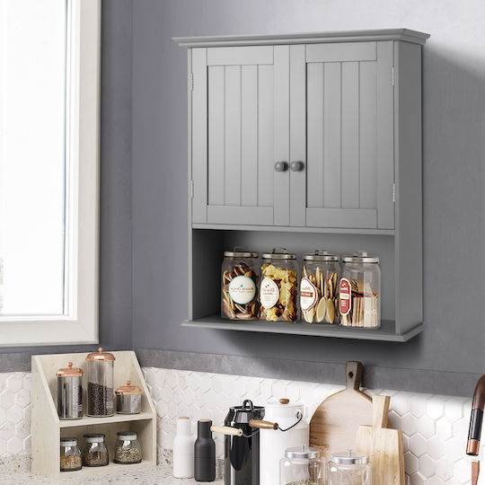 Costway Bathroom Cabinet 60x20x70.5cm Gray