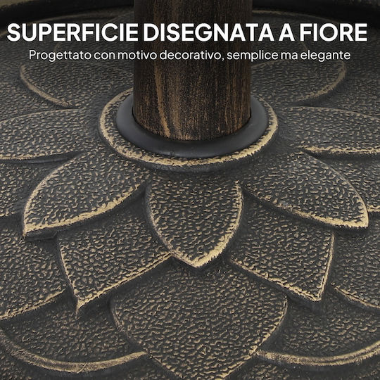 Outsunny Umbrella Stand Metallic Bronze 46x46x34cm
