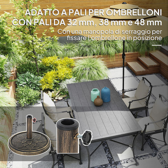 Outsunny Umbrella Stand Metallic Bronze 46x46x34cm