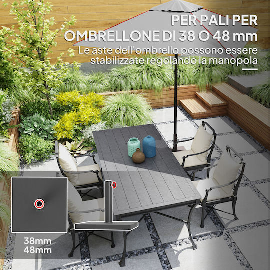 Outsunny Umbrella Stand Concrete Black 44x44x30cm