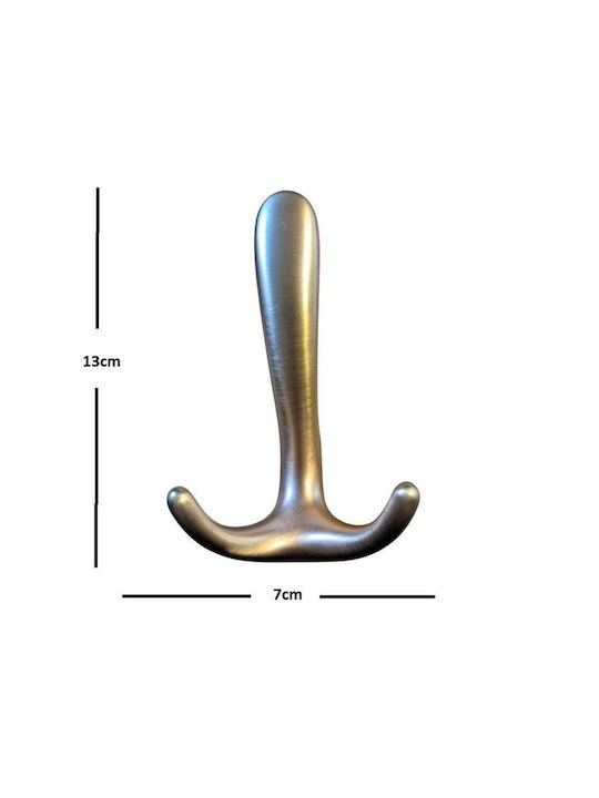 Import Hellas Wall Hanger 4254 Metal 3 Hooks Gold