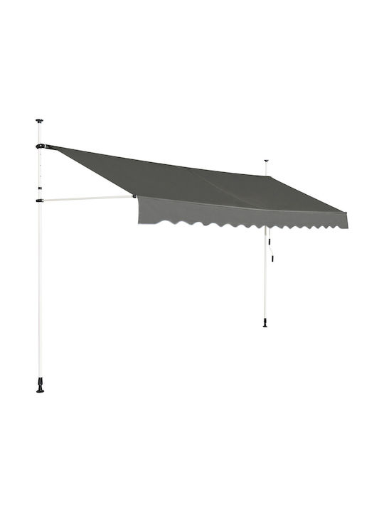 Costway Τέντα Βεράντας με Led Γκρι 2x3.95m